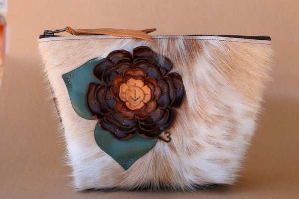 Cowhide Makeup Bag