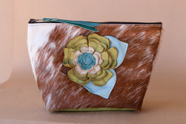 Cowhide Makeup Bag