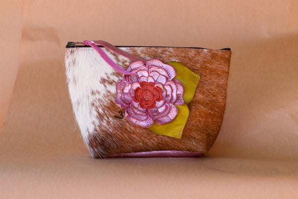 Cowhide Makeup Bag