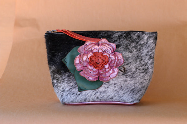 Cowhide Makeup Bag