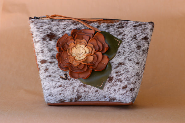 Cowhide Makeup Bag