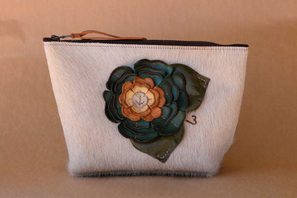 Cowhide Makeup Bag