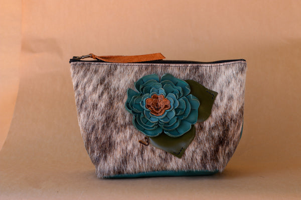 Cowhide Makeup Bag