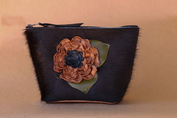 Cowhide Makeup Bag