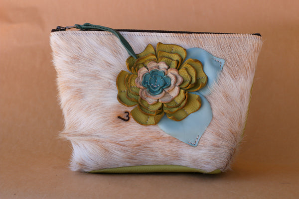 Cowhide Makeup Bag