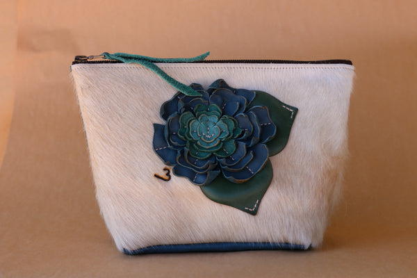 Cowhide Makeup Bag