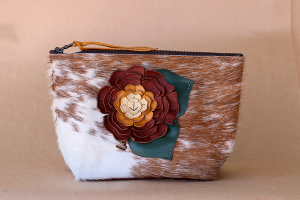 Cowhide Makeup Bag