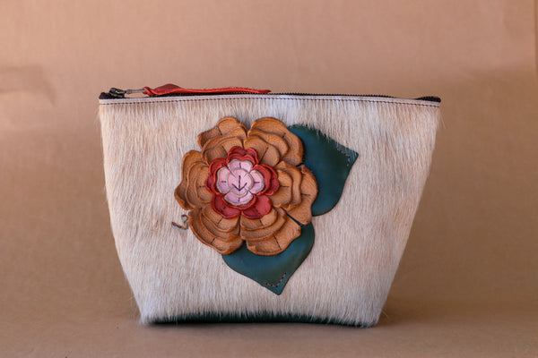 Cowhide Makeup Bag