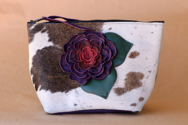 Cowhide Makeup Bag