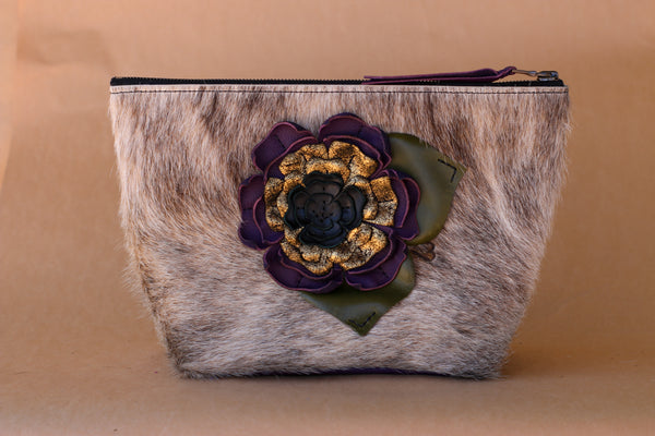 Cowhide Makeup Bag