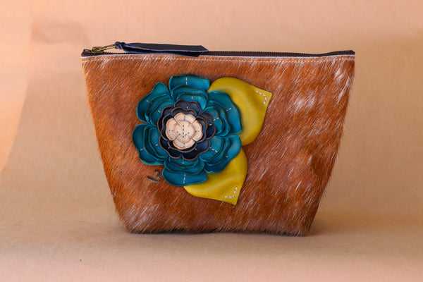 Cowhide Makeup Bag