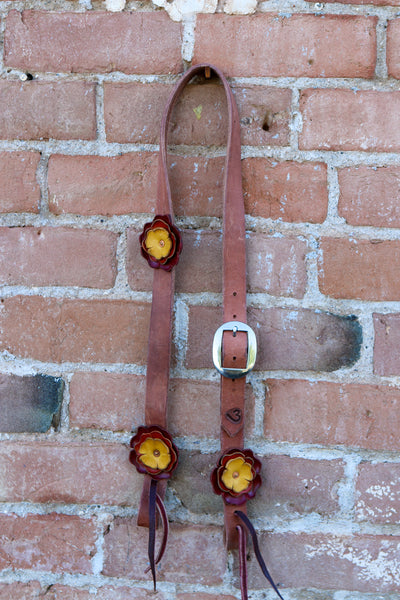 Leather Flower Headstall
