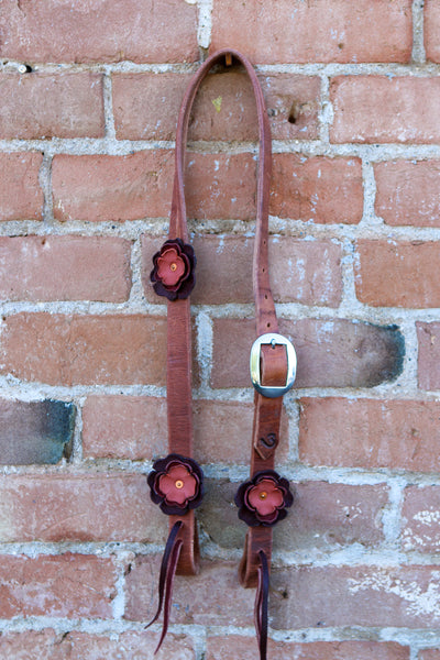 Leather Flower Headstall