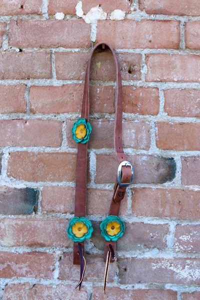 Leather Flower Headstall