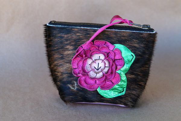 Mini Cowhide Makeup Bag