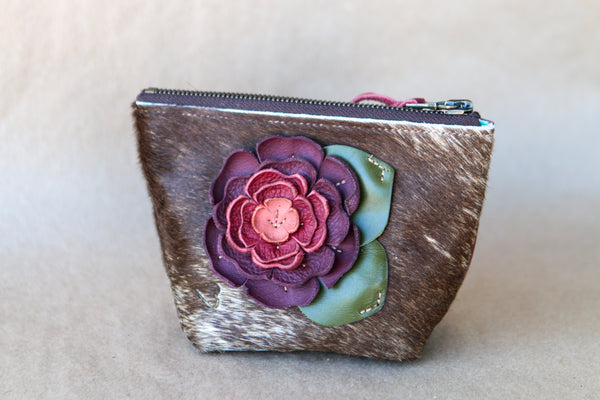 Mini Cowhide Makeup Bag