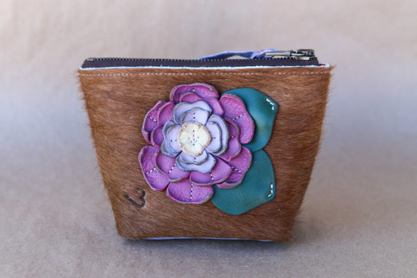 Mini Cowhide Makeup Bag