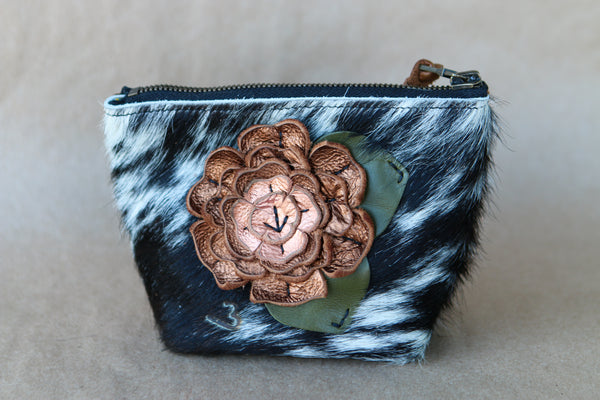 Mini Cowhide Makeup Bag
