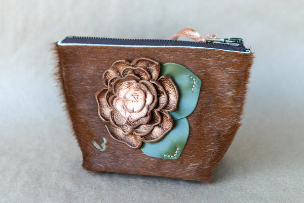 Mini Cowhide Makeup Bag