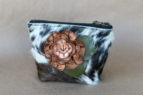 Mini Cowhide Makeup Bag