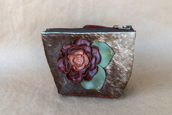 Mini Cowhide Makeup Bag