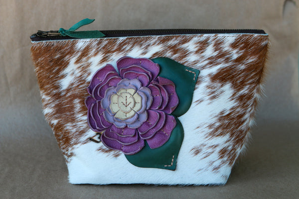 Cowhide Makeup Bag