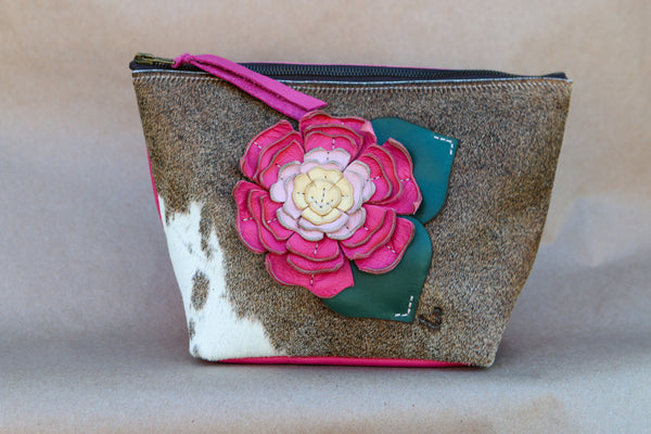 Cowhide Makeup Bag