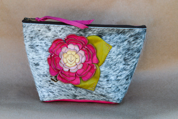 Cowhide Makeup Bag