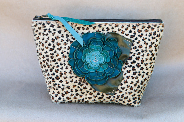 Cowhide Makeup Bag